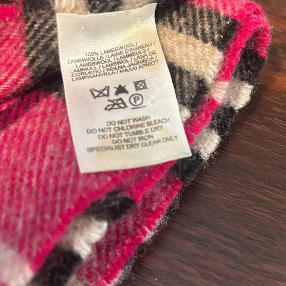 Auth Burberry Lambswool Plaid Stole Fuchsia - Picture 5 of 6